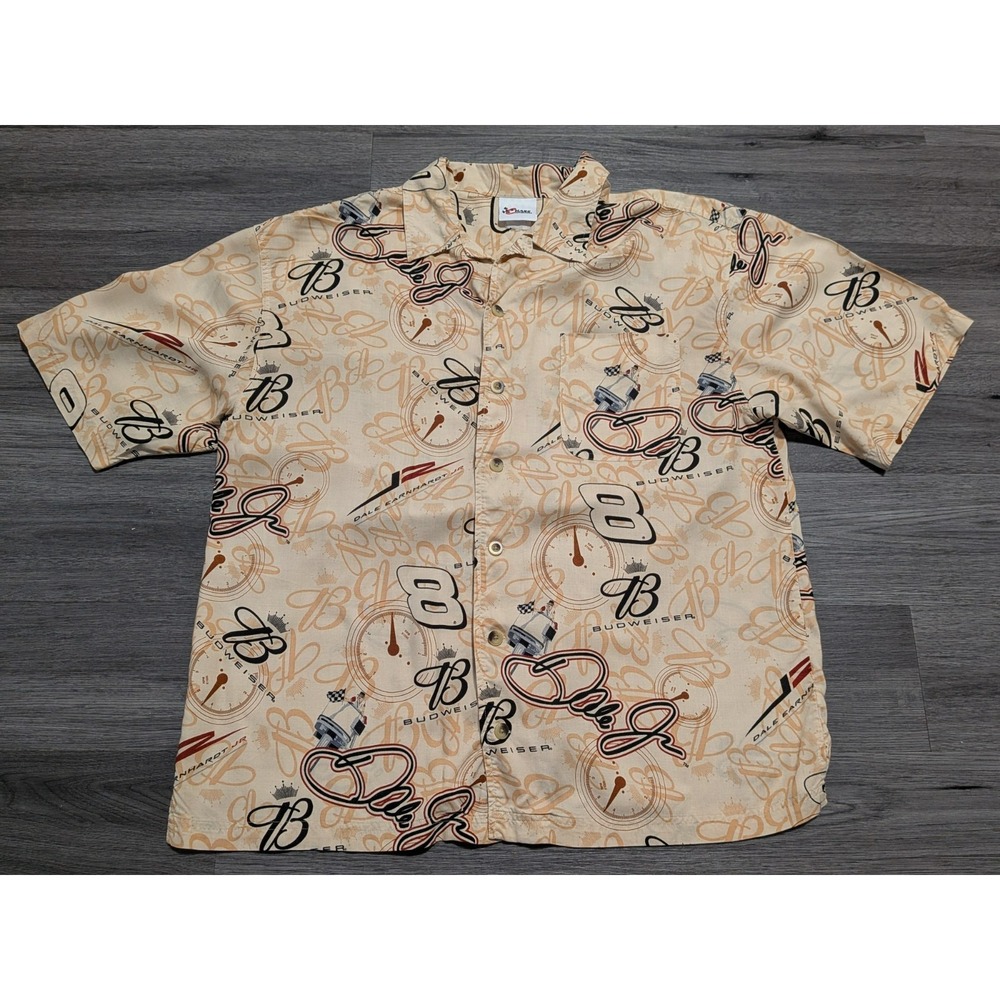 VTG Chase Authentics Dale Earnhardt JR Nascar Budweiser Hawaiian Shirt Size XL